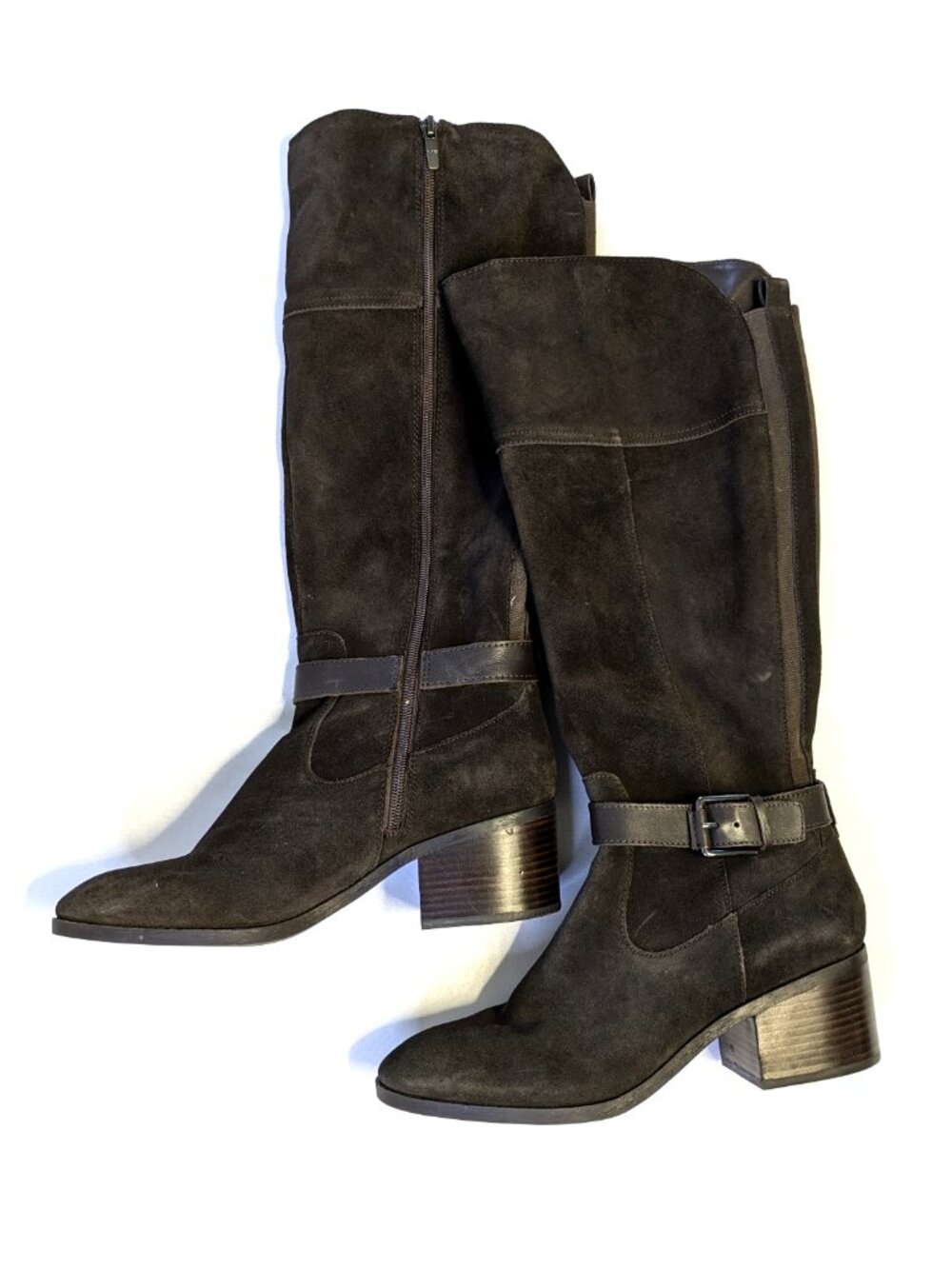 Marc Fischer Riley Boots - Size 9 M - Brown Medium Calf Suede Leather Tall Shaft